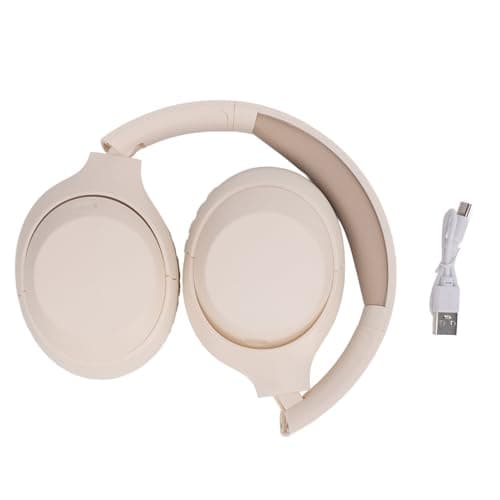 Wireless Over Ear Headphones Long Playtime Deep Bass Stereo Headphones for Travel Home Office 3.5mm Wireless Noise Cancelling (Khaki) — view 5
