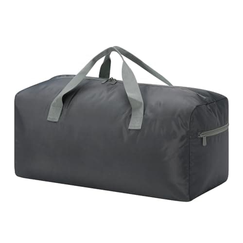 ZZY 35L Foldable Travel Duffle Bag, 22-Inch Packable Small Duffel Bag Lightweight Holdall for Camping, Storage, Travel-Grey