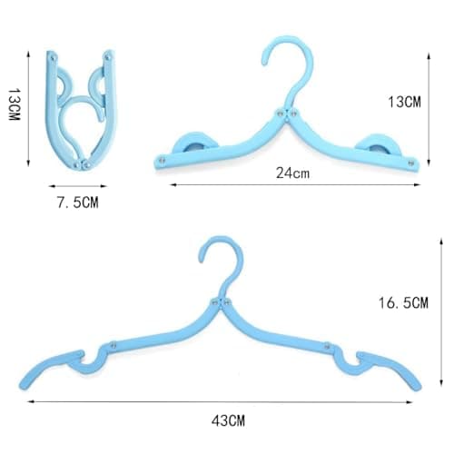 LIDOUK Travel Hangers, Portable Clothes Hangers Plastic Folding Plastic Clothes Coat Hangers for Travel Outdoor Camping Hiking 5 Colors (20PACK) — view 2