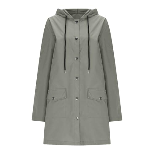 Packable Waterproof Jacket Womens Foldable Rain Jackets Lightweight Hooded Long Raincoat Windproof Jacket Ladies Breathable Functional Coats for Cycling, Running, Daily Use Active Outdoor — view 5