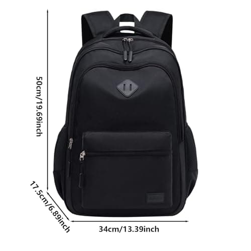 USB Port Black Backpack for School College Travel: Water Resistant,Built-in USB Port | Water Resistant | 8 Compartments | Durable Bookbag | Ideal for Students & Travelers — view 6