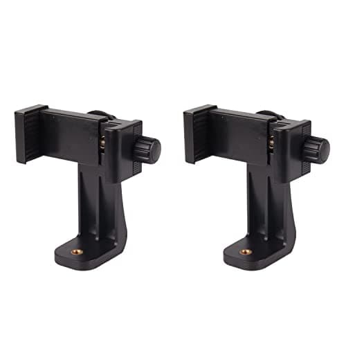 CAMBOFOTO 2-Pack Tripod Phone Holders with Adjustable 360° Clamp