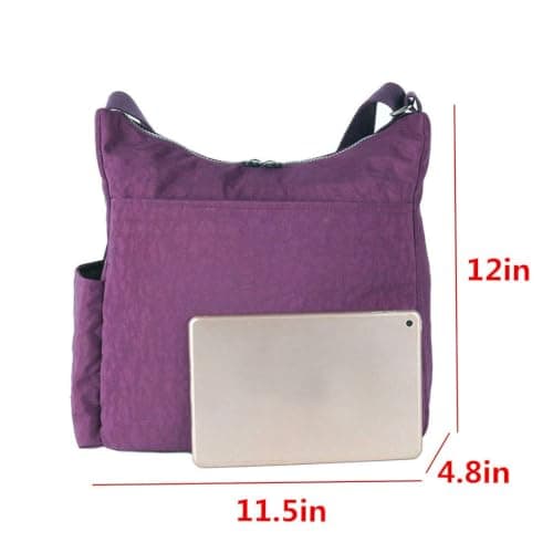 MHCNLL Crossbody Bag with Anti Theft RFID Pocket - Women Lightweight Water-Resistant Purse (Purple) — view 4