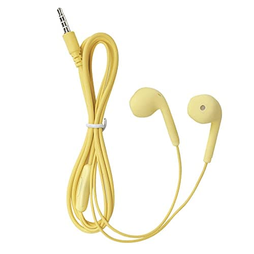 Fabater Wired Earphone, Small Lightweight Ergonomic Design Super Stable Fit Comfortable Wear HiFi Sound Quality Wire Controlled Headphone, 3.5mm Plug Earphone with Wire Control Plug and (Yellow) — view 6