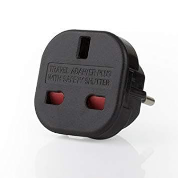 Q4U Q4UP6 Travel Adapter UK to Europe Black Plug Adapter UK to EU, UK 3 Pin to Plug European/France/Poland/Europe (EU) 2 Pin Adapter Travel – Pack of 6 — view 4