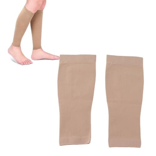 Calf Compression Socks, Compression Stockings with Medical Gradient Compression, 20-30mmHg Footless Compression Calf Sleeves for Shin Splint, Varicose Vein, Edema, Women & Men (Beige, X-Large) — view 2