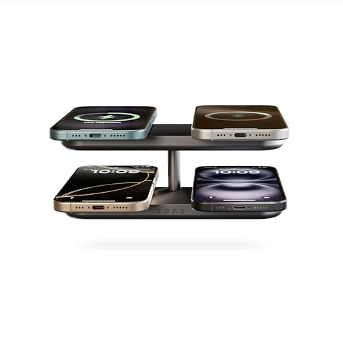 Zens 15W Quattro Wireless Charger Pro 4, Black — view 2