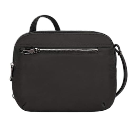 Travelon Women's Anti-theft Tailored East/West Organizer Chrossbody, Onyx, One Size, Anti-theft Tailored East/West Organizer Chrossbody
