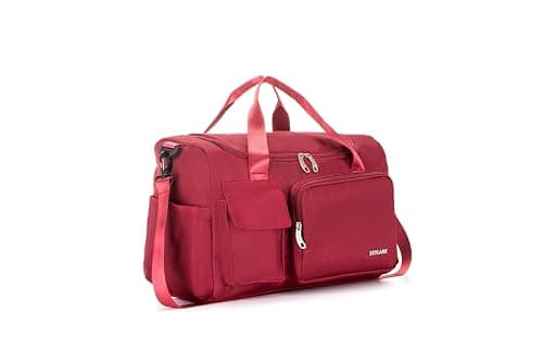 Skylark Womens Mens Sports Gym Bag Duffle Bag with Shoes Compartment, Weekend Travel Bag Overnight Bag, Water Resistant Holdall Hospital Bag for Swimming