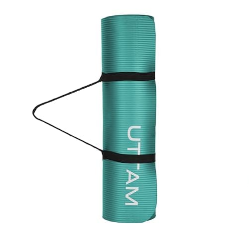 UTTAM Yoga Mat | Multi-Purpose Extra Thick Foam Exercise Mats | Stretching, Resistance Workout & Therapy – Pilates, Home & Gym Equipment Accessory for Men Women with Carry Strap (183 x 60cm) (Teal) — view 5