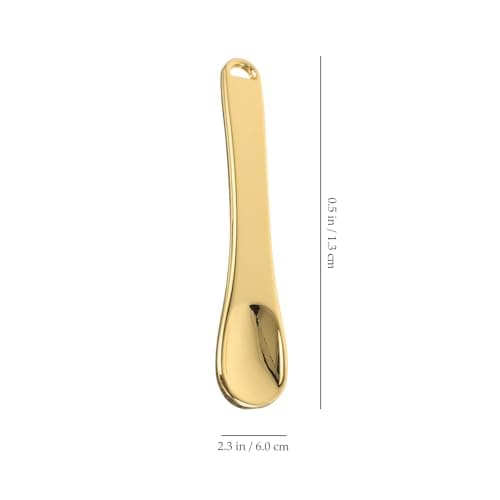 Operitacx 3pcs Mini Cosmetic Spatulas Reusable Face Cream Spoons Metal Beauty Applicators for Eye Cream and Skincare, Gold Silver Rose Gold Colors, Travel-friendly Tiny Makeup Scoops — view 2