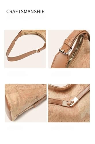 JZ Lightweight Cork Organizer Shoulder Bag For Women with Adjustable Strap - B — view 2