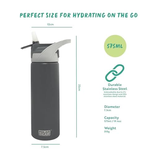 Polar Gear 575ml Insulated Water Bottle with Straw - Double Wall + Handle — view 3