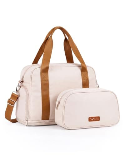 LUGG Duffle & Toiletry Bag Set – Waterproof Travel Bags for Men & Women – Lightweight, Durable 230D Twill Fabric – Fits EasyJet Cabin Size – Expandable Design – Stylish & Spacious Storage- Cream