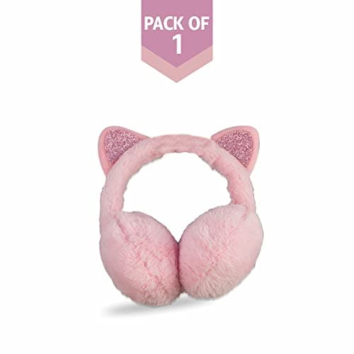 Girls Ear Muffs Cat Ear Warmers Winter Warm Ear Muffs Ear Plush Winter Outdoor Cute Cartoon Thermal Ear Cover Headwear For Kids Girls Outdoor Ear Protector Xmas Birthday Gift Assorted Color 12cm (1Pc) — view 2