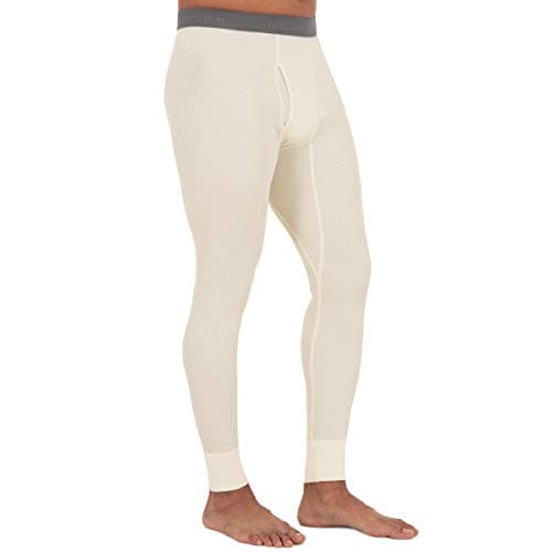 Fruit of the Loom Men's Recycled Premium Waffle Thermal Underwear Long Johns (1, 2, 3, and 4 Packs) Pajama Bottom, Natural, M UK — view 5