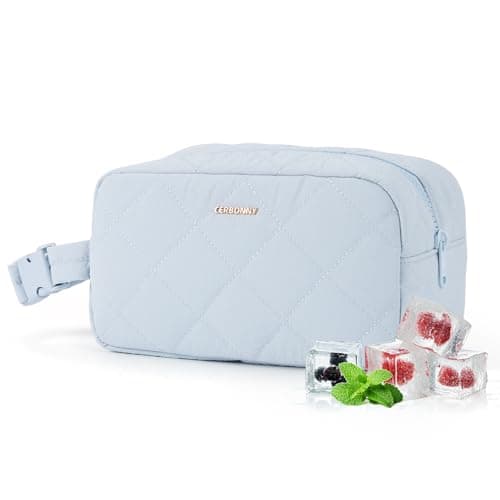 Cerbonny Small Lunch Bag, Small Cool Bag with Ice Packs, Light Blue