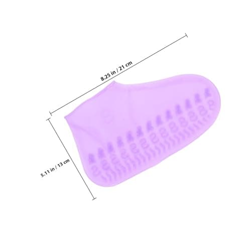 Silicone Waterproof Anti-Slip Shoe Covers, Purple 1 Pair for Adults — view 2