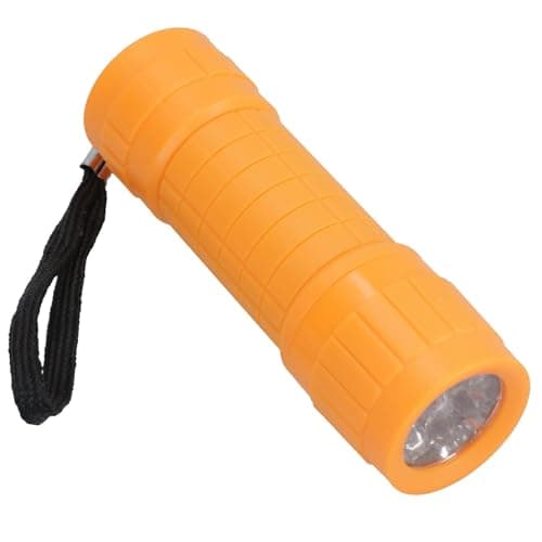 9 LED Orange Torch Light Mini Flashlight Camping Hiking Rubber Case — view 6
