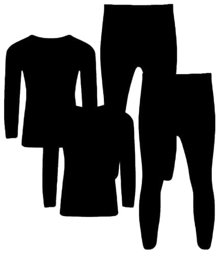 ANZEE Men’s Thermal Underwear Set – Ultra Soft Warm Long Johns Adult Base Layer Top & Bottom Lightweight Stretchable Moisture Wicking for Winter and Outdoor Activites (Black Pack of 2, S)