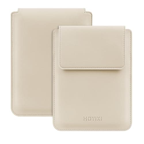 HoYiXi Universal Sleeve Case for 6-inch Kindle/Kobo/Voyaga/Pocketbook/Tolino E-book reader Lightweight Leather Protective Sleeve Case Pouch for 6-inch E-book, Beige
