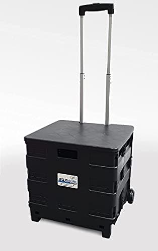 NEW HEAVY DUTY EXTRA LARGE FOLDABLE FOLDING SUPERMARKET GROCERY SHOPPING BOOT TRUNK CAMPING CART CRATE BOX TROLLEY 40KG CAPACITY FOLDS FLAT BLACK LID — view 5