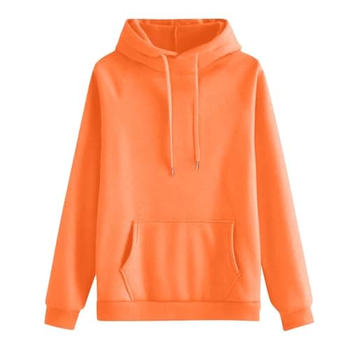 ziubauyke Womens Tracksuit Full Set Two Piece Long Sleeve Hoodie And Cuffed Sweatpants Outfits Lounge Wear Sets Ladies Fall Winter Co Ord Sets Solid Color Casual Travel Activewear Orange — view 2