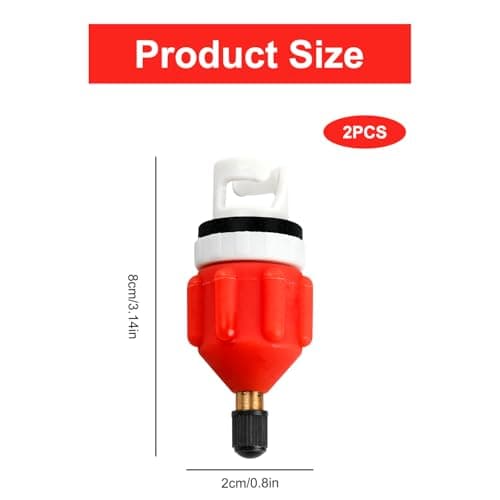 Hopzab 2PCS Copper & Reinforced Nylon SUP Pump Adapters, 7.9x3.4cm Universal Air Valve Connectors for Inflatable Boats and Paddle Boards (Orange,Black) — view 2