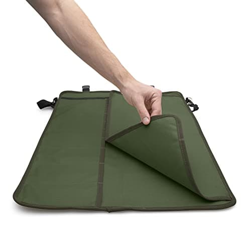 OUTSTANDER Chefs Knife Roll Bag with 11 Slots, Heavy Duty 16OZ Waxed Canvas Knives Case for Camping, Waterproof Storage Tool Wrap for Equipment of Chef, Comes with Shoulder Strap (Green) — view 6