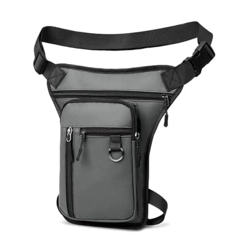 Flintronic Motorcycle Leg Bag, Hiking Waist Pack, Thigh Fanny with Adjustable Waist and Thigh Strap, Multi-Function Sports Pouch Bag, for Men Women Cycling Running Traveling and Fishing