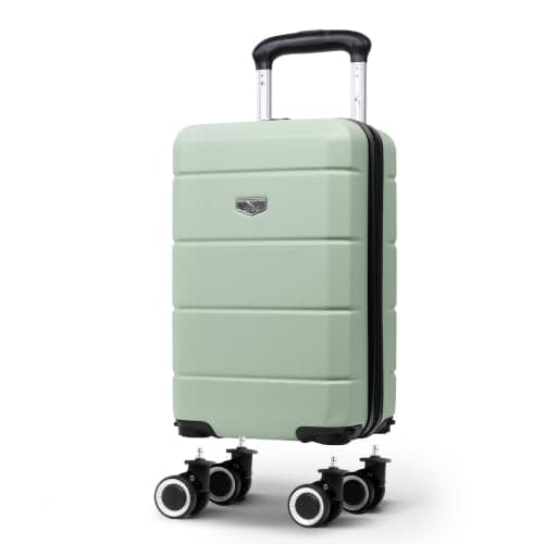 LUGG - Jetset 40cm Suitcase - 40x30x20cm- Ryanair Compatible - Underseat Size - Hard Shell ABS - Spinner & Removable Wheels - Lightweight Travel Luggage -Sage Green