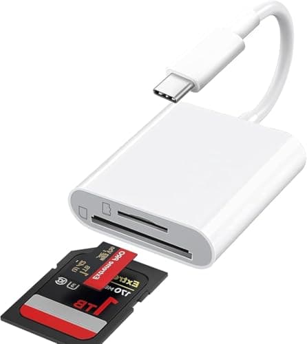 USB C SD Card Reader, Type C Memory Card Reader Trail Camera Viewer with Dual Slot, USB C to SD Card Adapter for iPhone 17/16/15 Series, iPad, MacBook Pro/Air and More Type-C Devices, Plug and Play