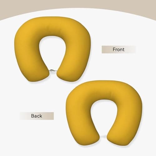 BOAXXL Solid color gold Soft Travel Pillow with comfortable neck Support for Airplane Trips Movies Naps and Office Work — view 3