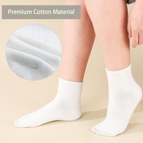 Zuimei 8 Pairs White Sports Socks, Crew Socks Women — view 5