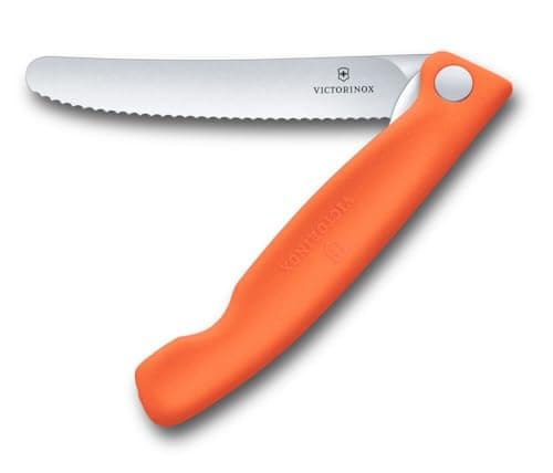 Victorinox Swiss Classic Folding Picnic Knife, 11cm Serrated Blade, Orange — view 2