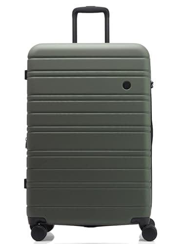 Nere - Stori - ABS Hard-Shell Suitcase Collection - 8-Spinner Wheels - Self-Repairing Zip - Built-in TSA Combination Lock - Expanding Luggage (Khaki, Large) — view 2