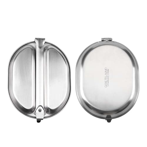 Goetland 304 Stainless Steel US Military Mess Kit Plate Set GI Type Outdoor Camping Hiking Picnic BBQ Beach — view 3