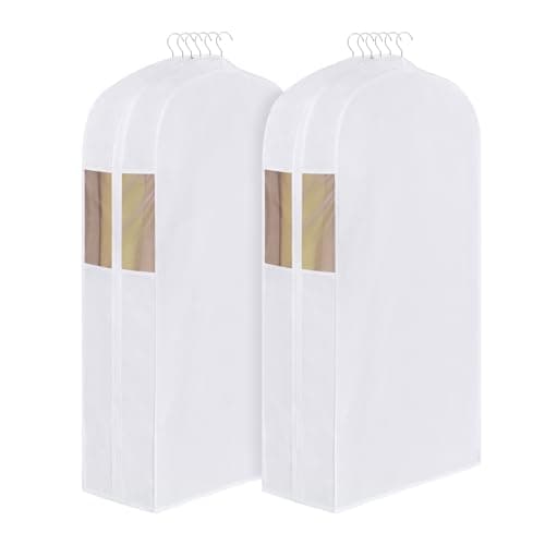 Univivi Premium Cotton Garment Bags, 50 In Hanging Clothes Storage, 2 Pack