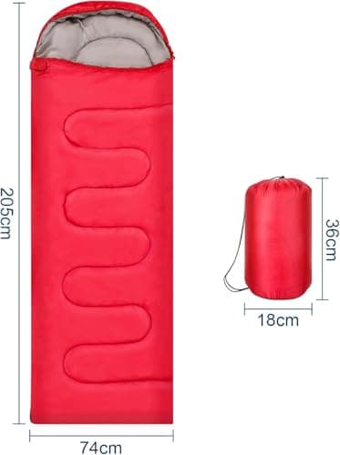 M.J COMFY-LIFE Sleeping Bag 200g Cotton Fill, Comfort 5°C to 15°C Red — view 3
