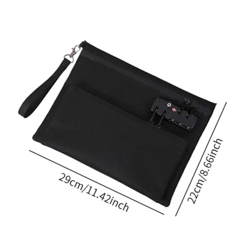 LeeQinersw Storage Bag with Password Lock Combination Lock Travel Cable Organizer for Cord Credit Card Jewelry, Black — view 5