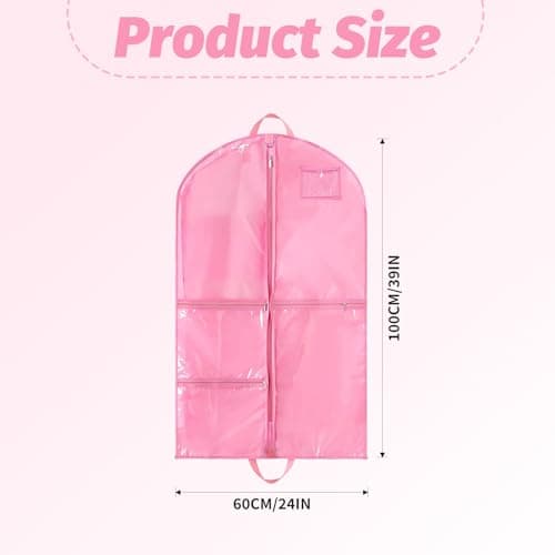 Dance Costume Bag – 40 Inch Waterproof Garment Bag with 5 Zipper Pockets & ID Slot, Foldable Travel Dress Bag for Kids Dancers, Clothes Covers for Competitions, Performances & Storage — view 2