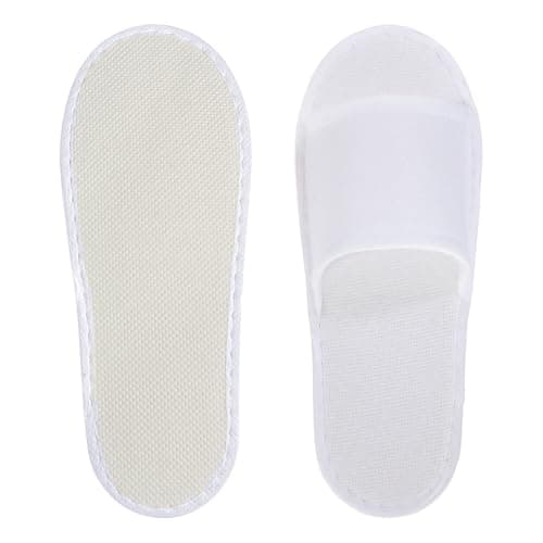 kuou Disposable Spa Slippers 12 Pairs Hotel Guest Slippers White Open Toes — view 4