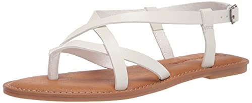 Amazon Essentials Women's Casual Strappy Sandal, White, 6 UK