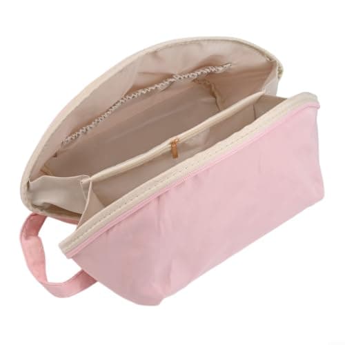 Underwear Storage Bag with Compartments for Bras Socks and Lingerie Portable Organizer Memory Cloth Pouch Lightweight Case for Home Travel Drawer 25x13x13cm White Pink(B) — view 2