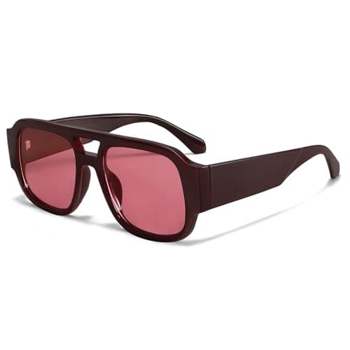 GUVIVI Retro Oversized Pilot Sunglasses for Women Men UV400 Protection