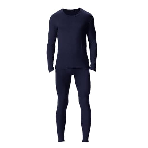 Men's Thermal Underwear Set Fleece Lined Base Layer,Winter Warm Long Sleeve T Shirts and Pants for Cold Weather Protection with Comfort Stretch Fit and Moisture Wicking (Dark Blue, XXXXXXL)