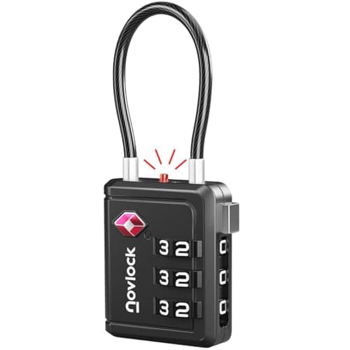 NovLock Suitcase Padlocks, TSA Approved Luggage Locks, Travel Padlocks