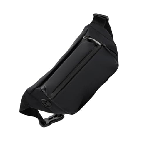 DEEPCRAFF Anti-Lost Waist Pack Adjustable Men Waist Bag Waterproof Polyester Oxford Cloth Black for Sports Travel Cell Phone Protection