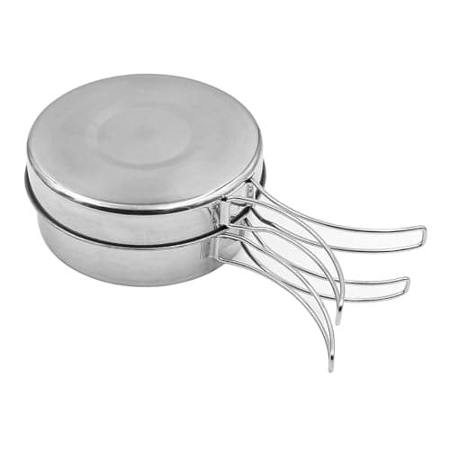 CENPEK 8Pcs Camping Cookware Set Stainless Steel Camping Portable Cooking Kit Camping Pan Set for Picnic Backpacking Hiking — view 3