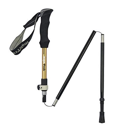 Nordic Walking Trekking Poles 7075 Carbon Fiber Material Storage Length 38cm Weight 250g, New Lock System, Suitable For Hiking, Walking, Gold